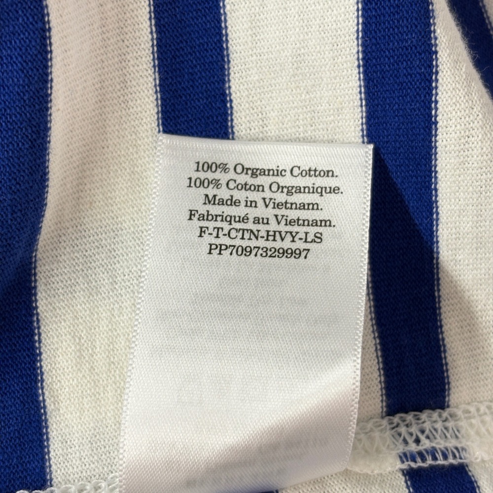 Everlane Women Long Sleeve Shirt sz M Blue White Striped Organic Cotton Boatneck - Picture 6 of 11